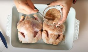 Cornish Hen cooking process 2