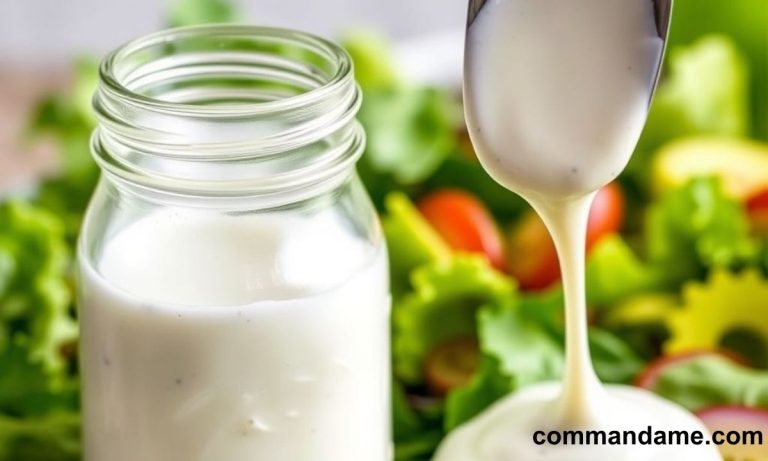 creamy ranch dressing in a mason jar