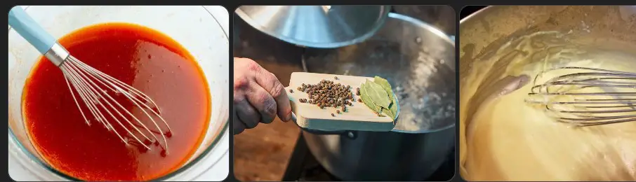 A large metal saucepan on the stove Pour the spices into the water